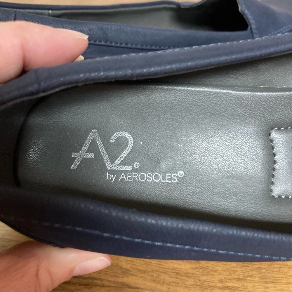 A2 by Aerosoles Clever Navy Blue Slip-ons 7.5